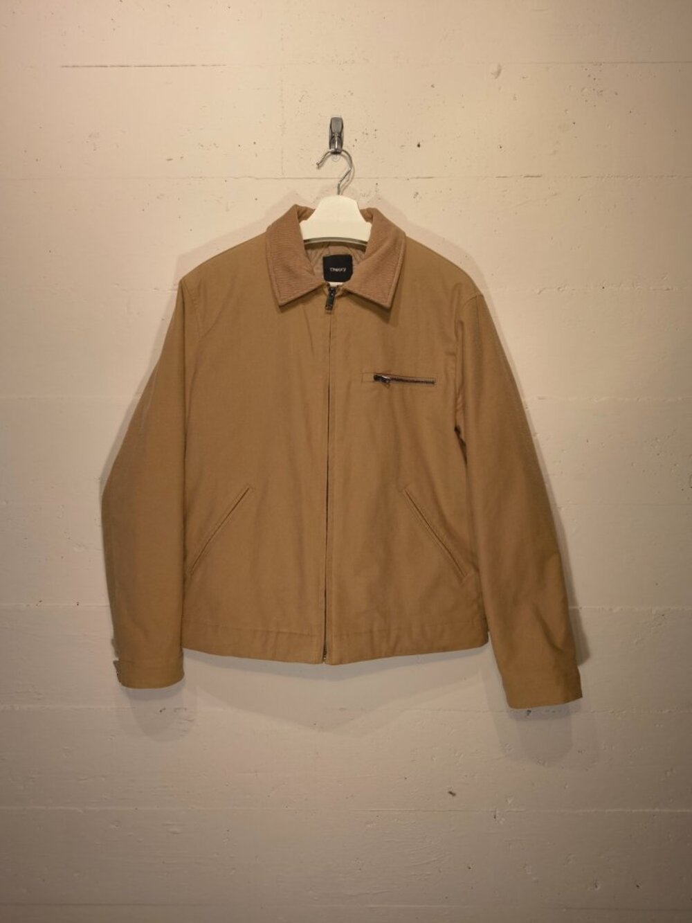 Theory Moleskin Workwear Jacket Brown Tan Corduroy Collar Size S